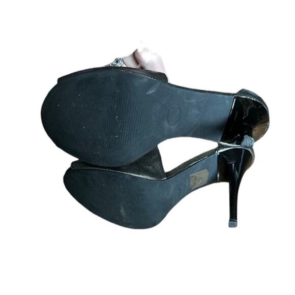 Michael Kors, gunmetal lizard pattern open toe,heel zipper stilettos size 7.5 - Picture 11 of 12